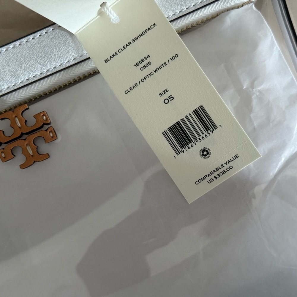New Tory Burch BLAKE CLEAR SWINGPACK CLEAR / OPTIC WHITE - Picture 7 of 10